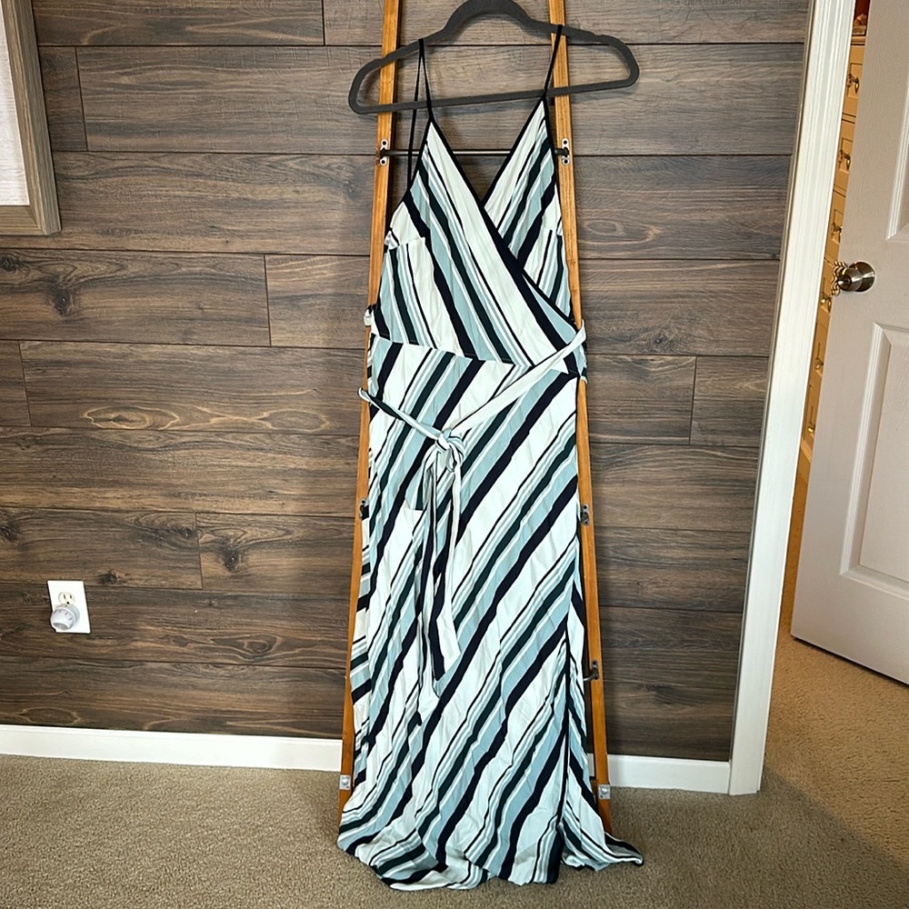 NWT Ann Taylor Loft Striped Maxi Wrap Dress